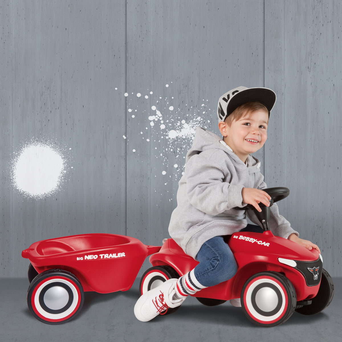 BIG Bobby Car Neo trailer – teddy riding in the trailer