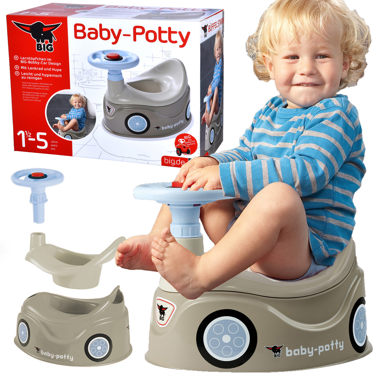 BIG New Bobby Car potty for toddlers in grey