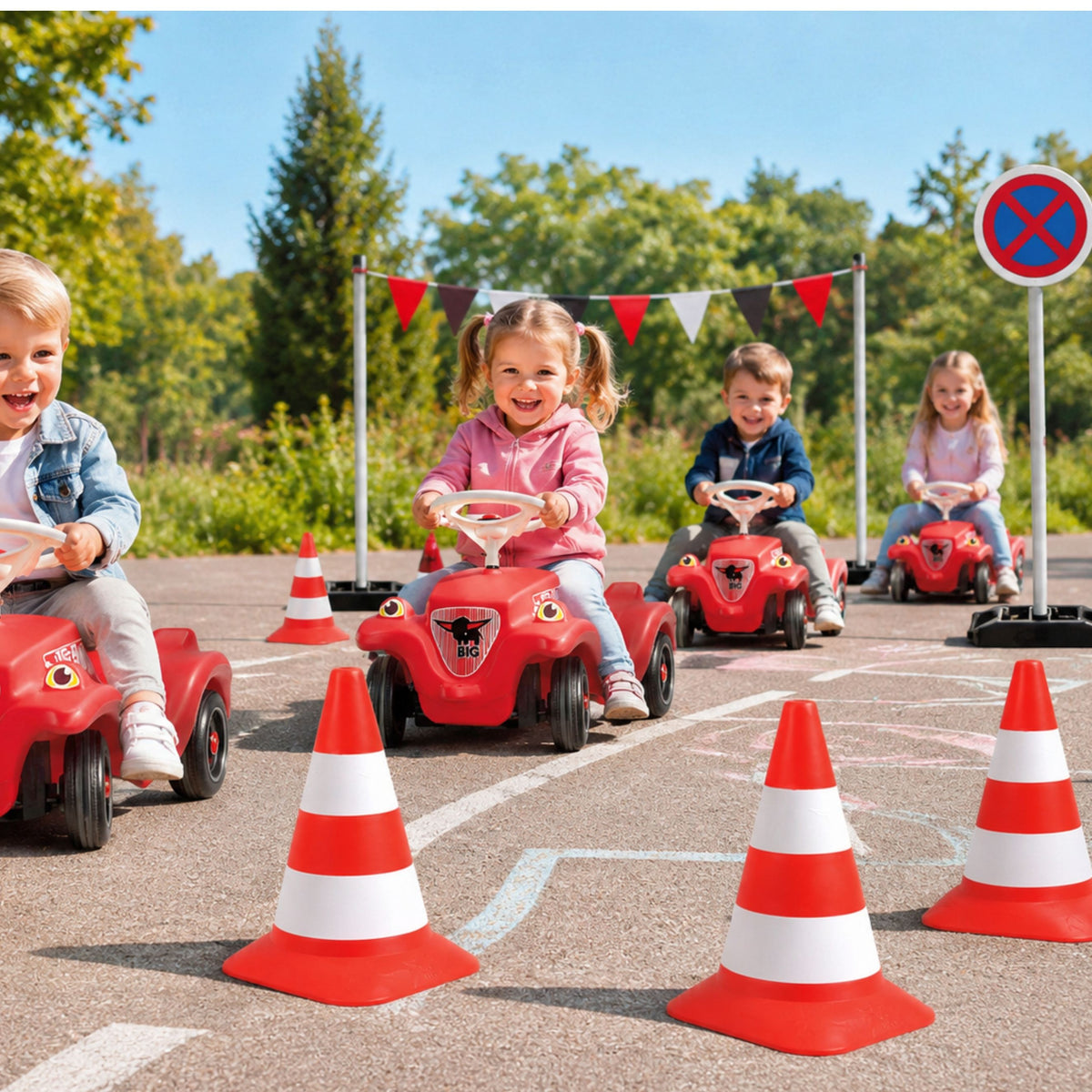 BIG traffic cones set – cones marking a driving lane