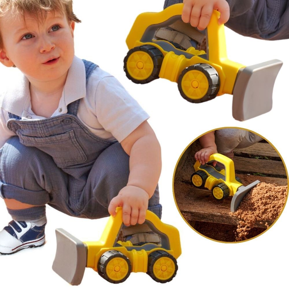 BIG Power Worker dzeltens rotaļu buldozers ar mīkstām riepām