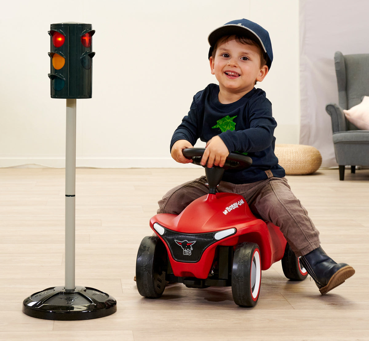BIG rotaļu luksofors – sarkana, dzeltena un zaļa gaisma