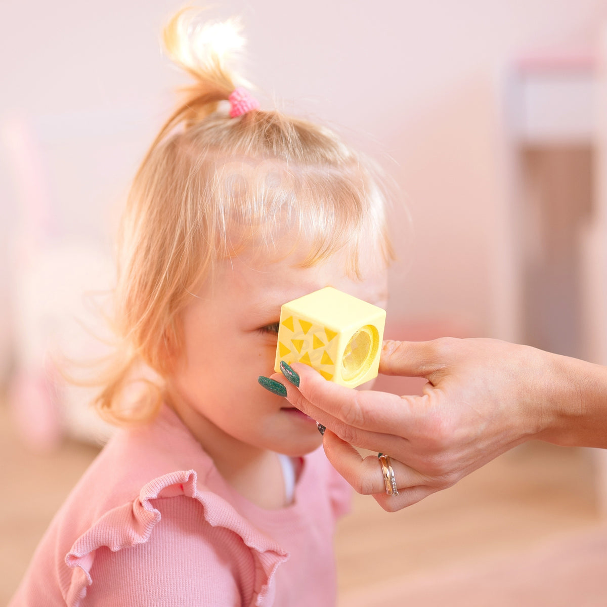 Natural wooden blocks painted with non-toxic paints