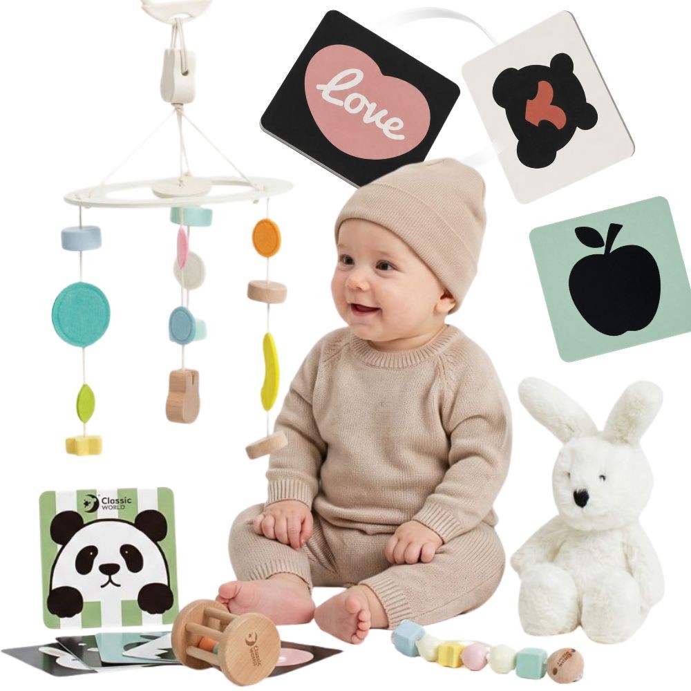 Classic World newborn welcome gift box with 10 toys
