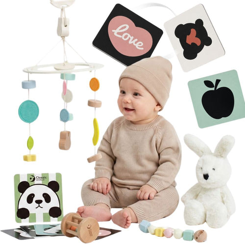 Classic World newborn welcome gift box with 10 toys