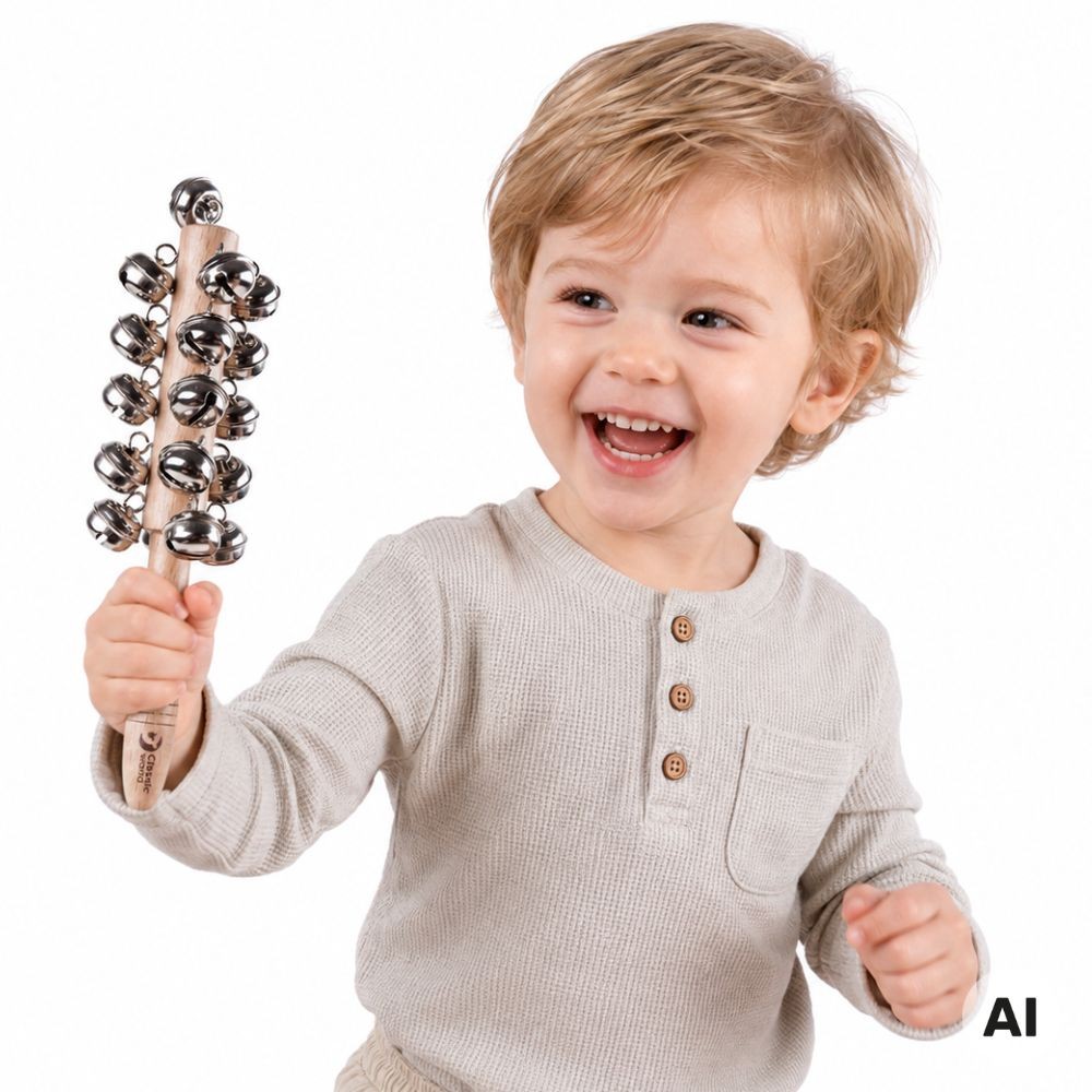 Classic World EDU Wooden Handle Bells for Kids