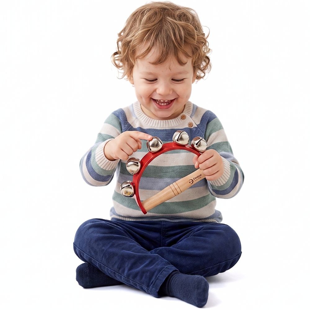 Classic World EDU Strap Bells on a Wooden Handle