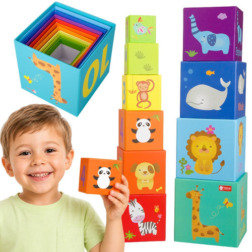 Classic World animal stacking tower boxes for toddlers