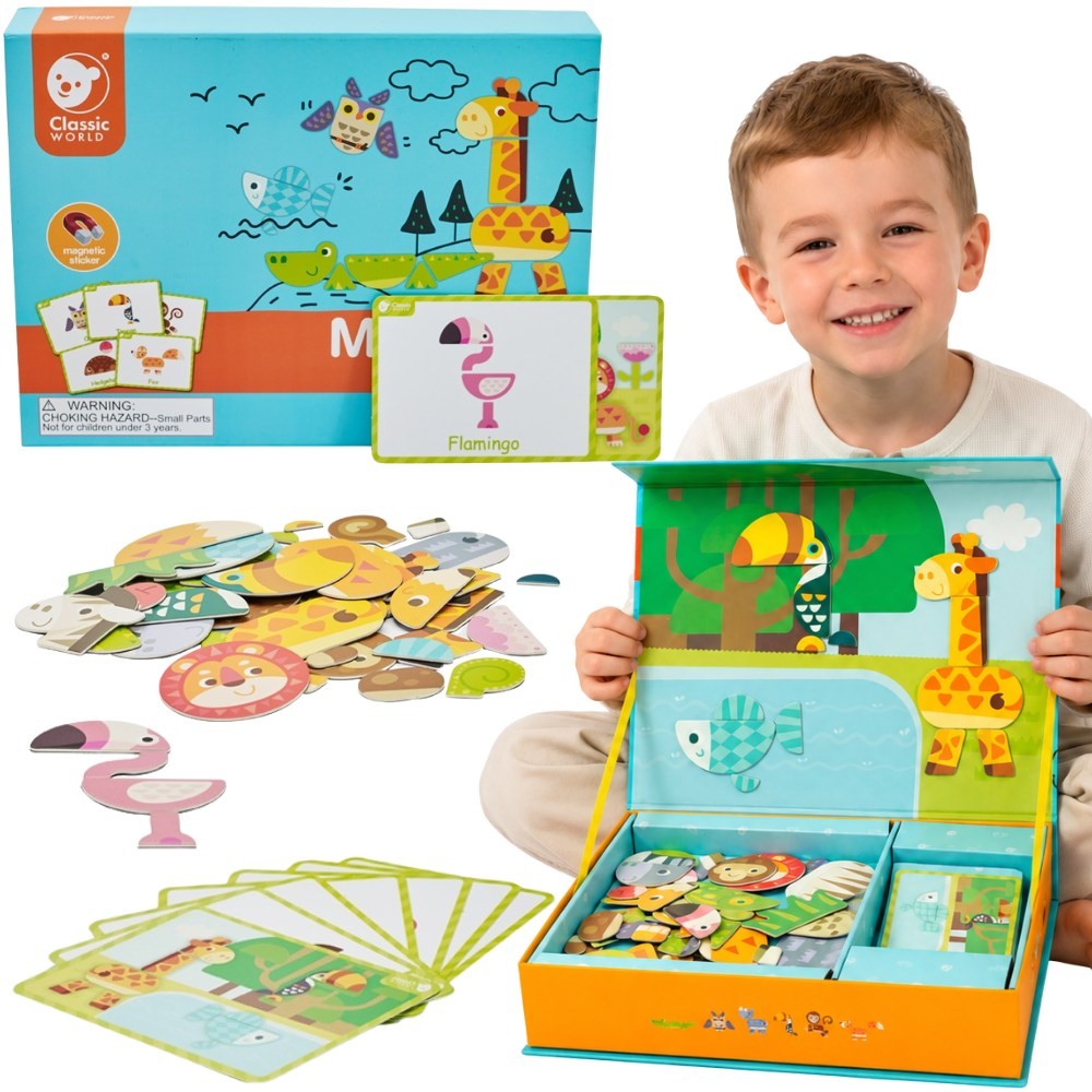 Classic World magnetic animal puzzle set with 60 pieces