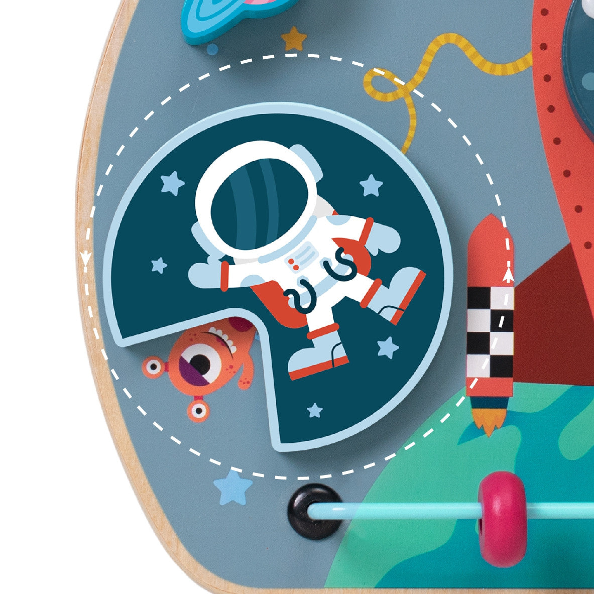 Mirror and magnetic sliders on the rocket board