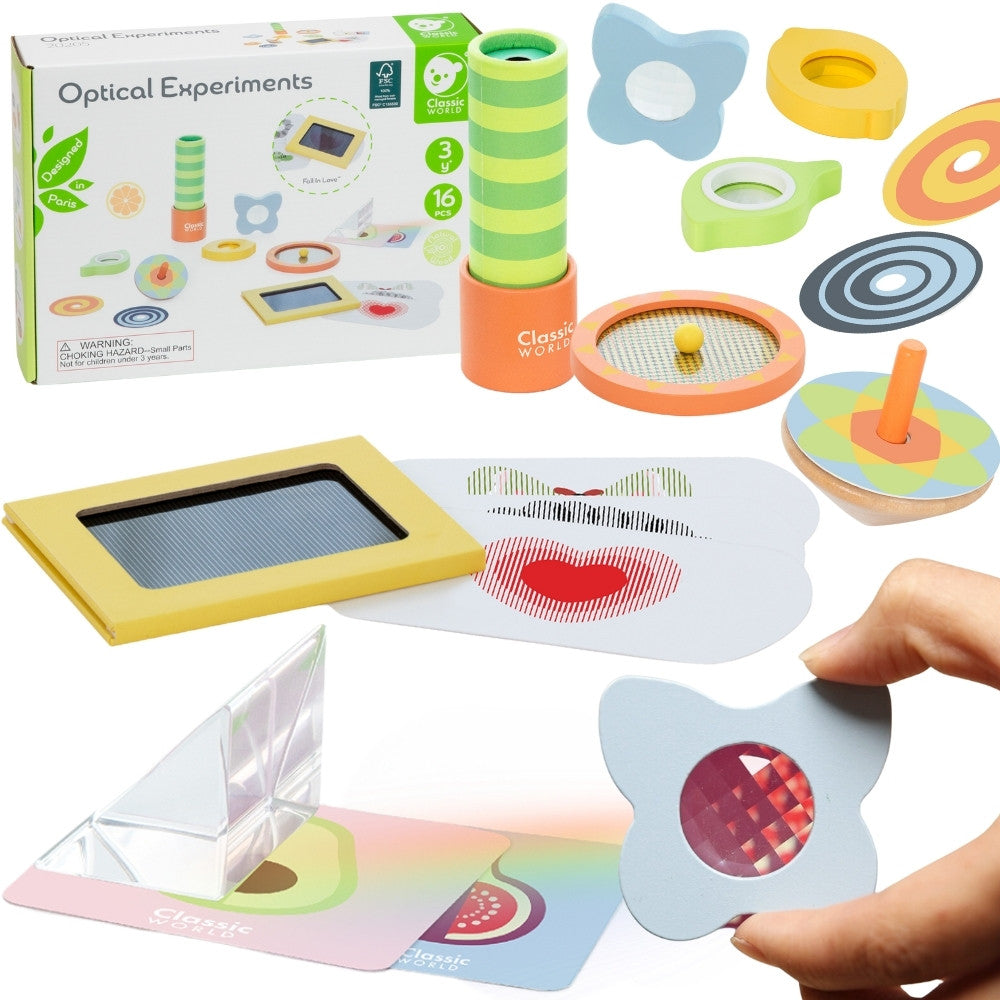 Classic World Wooden Optical Experiments Set, 16 pcs