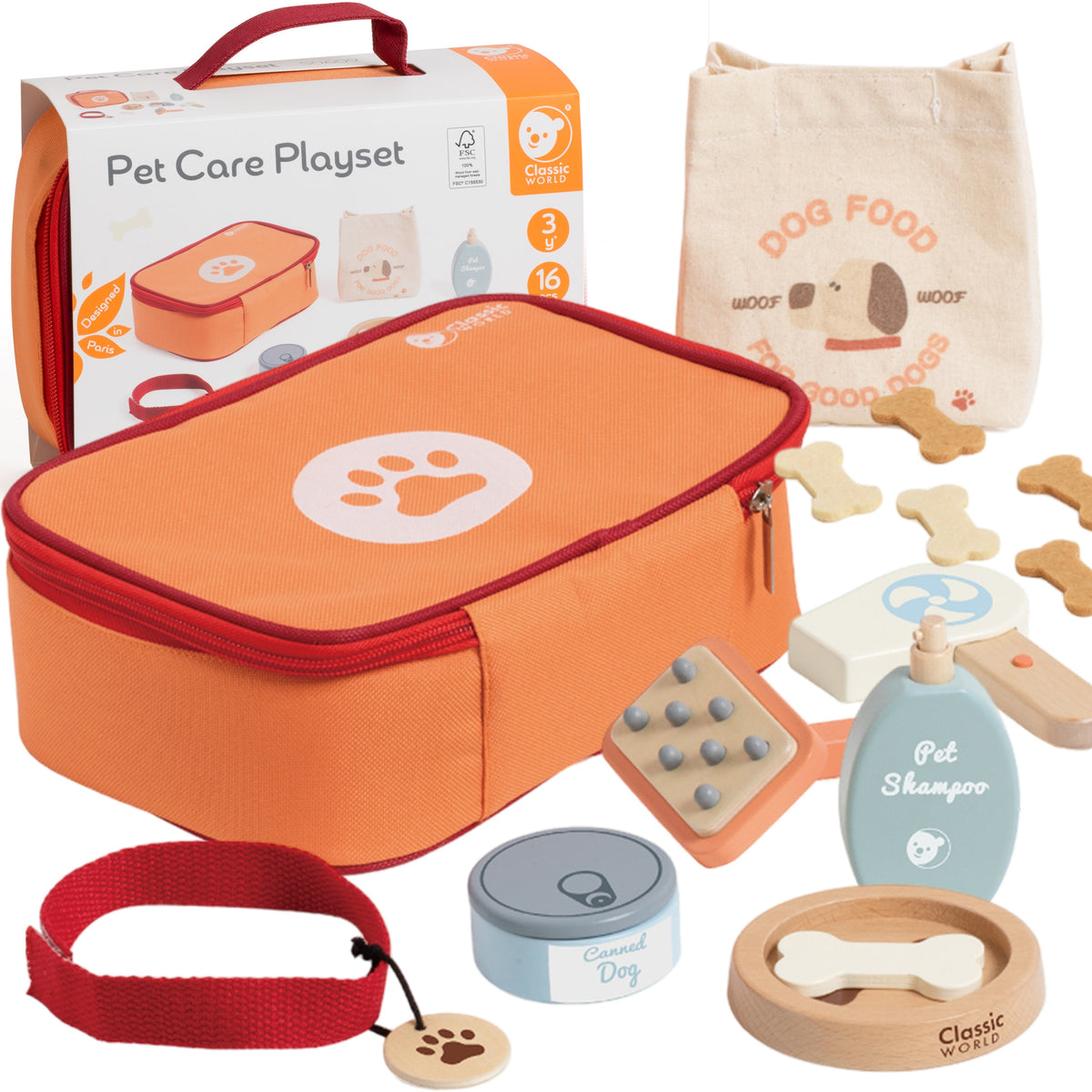 Classic World pet grooming kit in a bag, 15 pieces