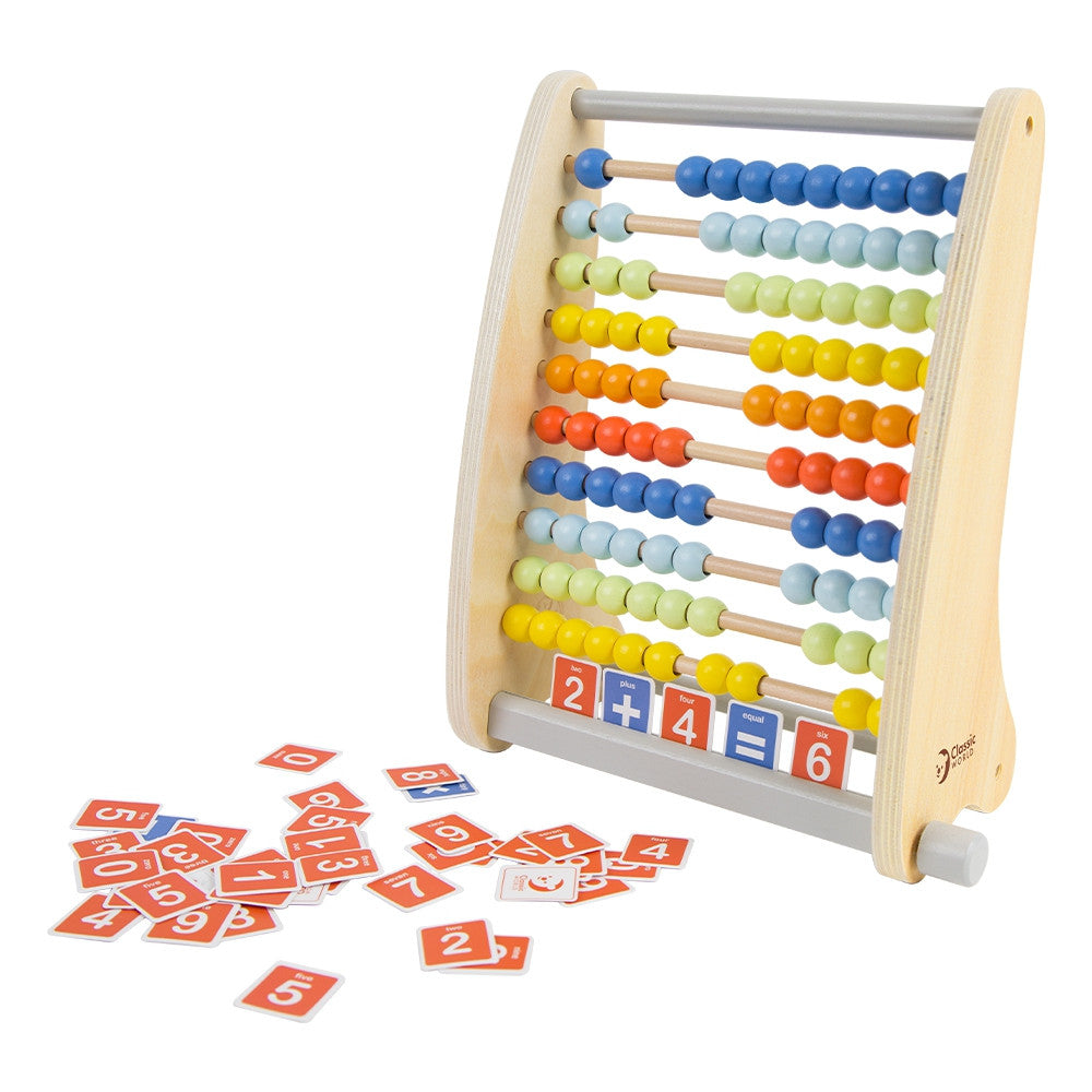 Number and symbol cards in the abacus card holder