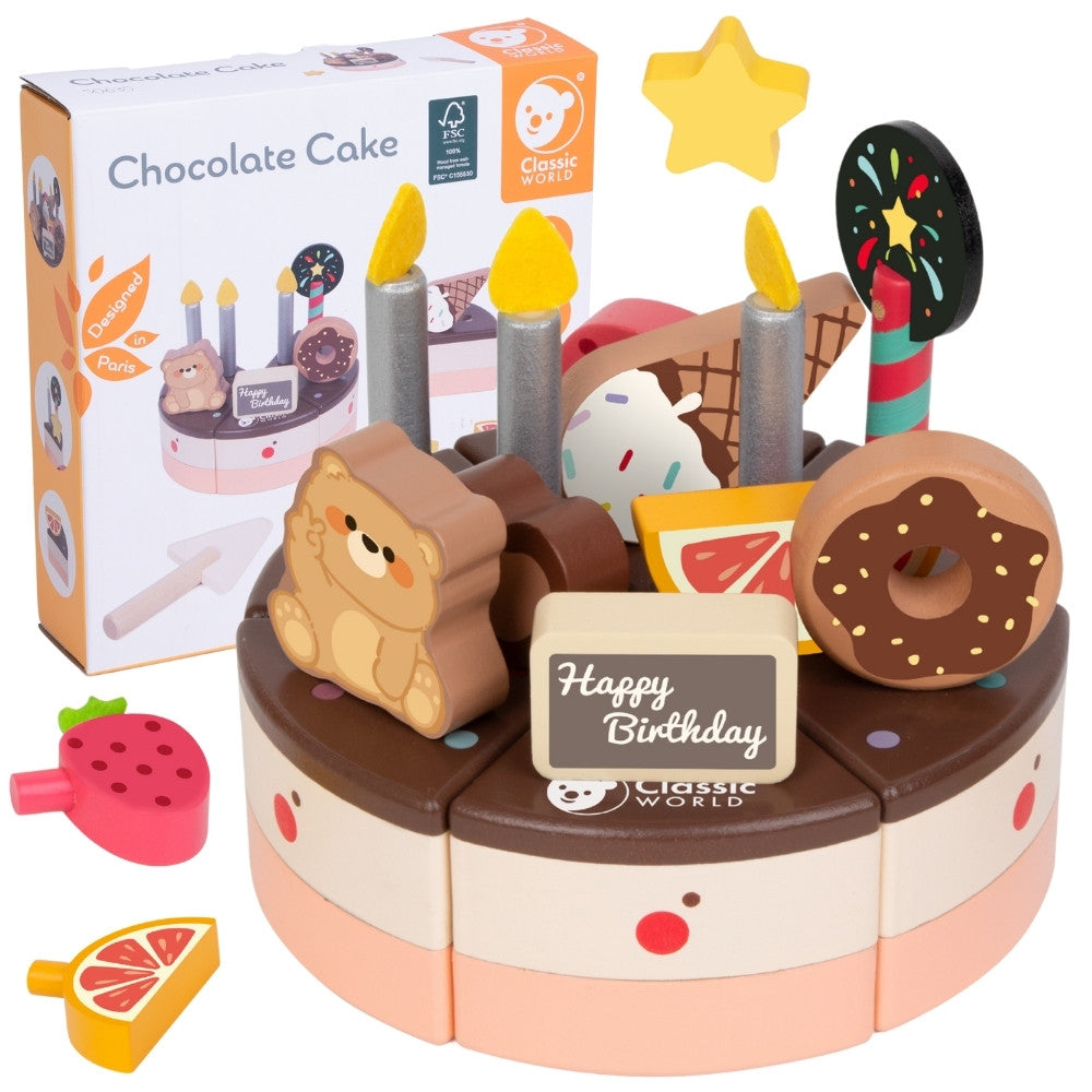 Classic World koka dzimšanas dienas torte griešanai