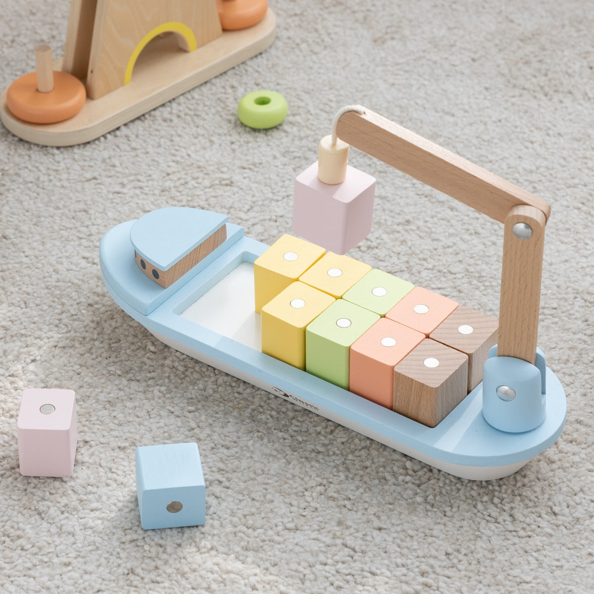 Wooden transport toy for kids aged 2 and up
