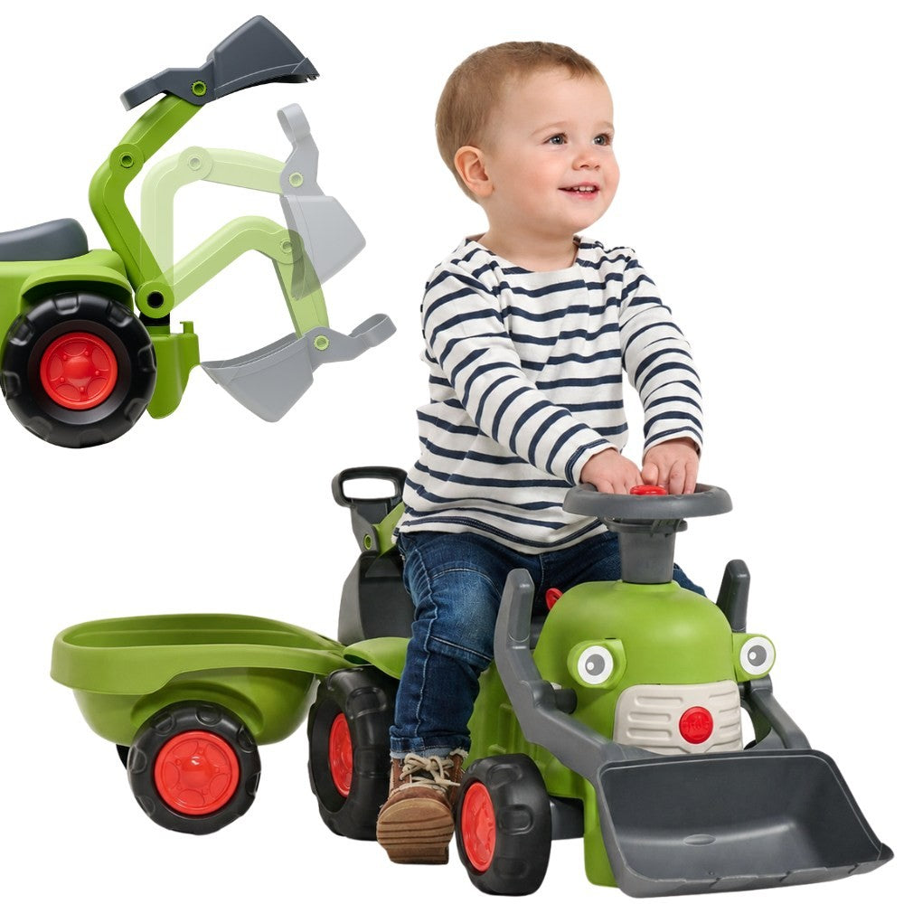 FALK Claas ride-on tractor with front loader and trailer