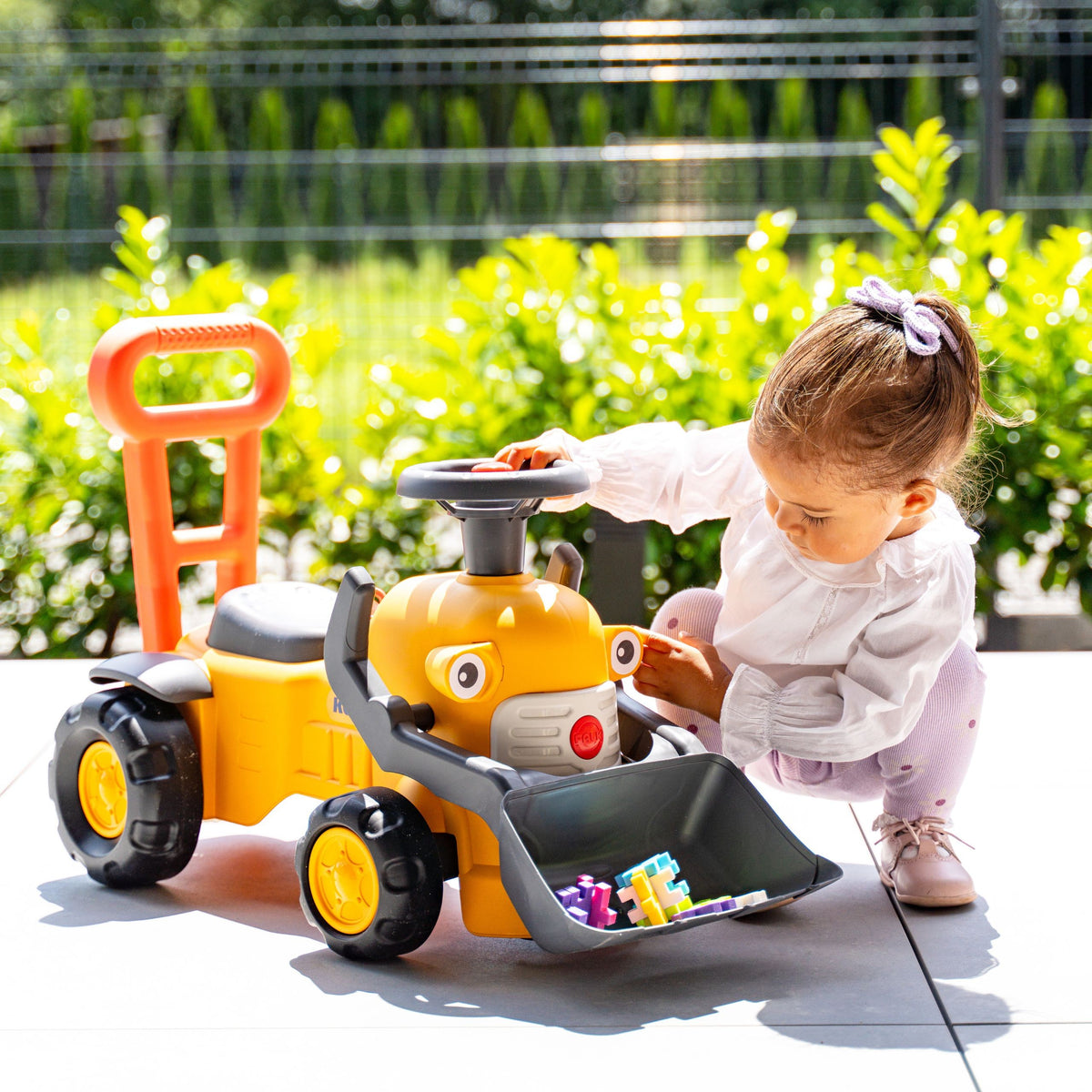 FALK Komatsu ride-on tractor – steering wheel and key