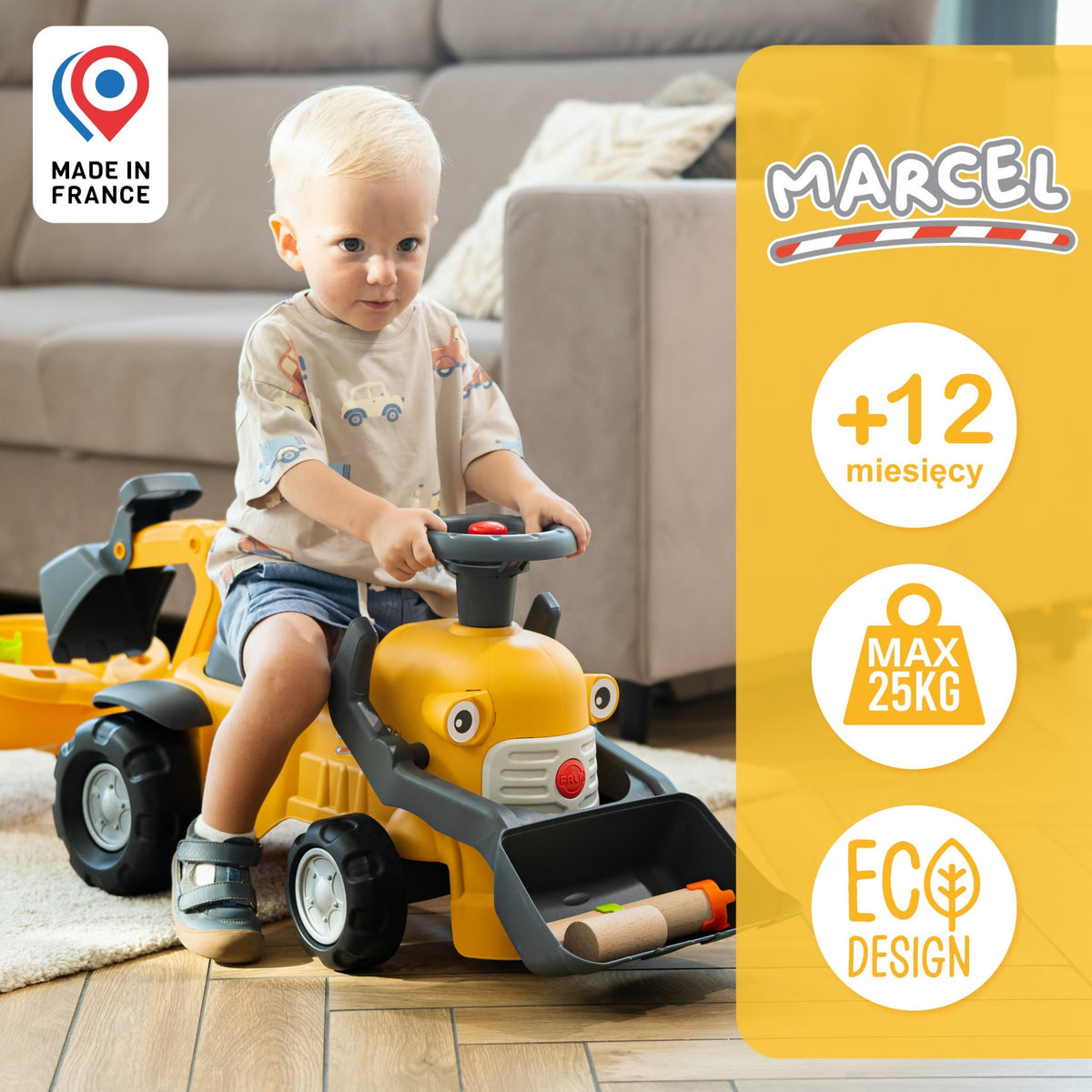 FALK Marcel ride-on excavator – steering wheel with horn and key