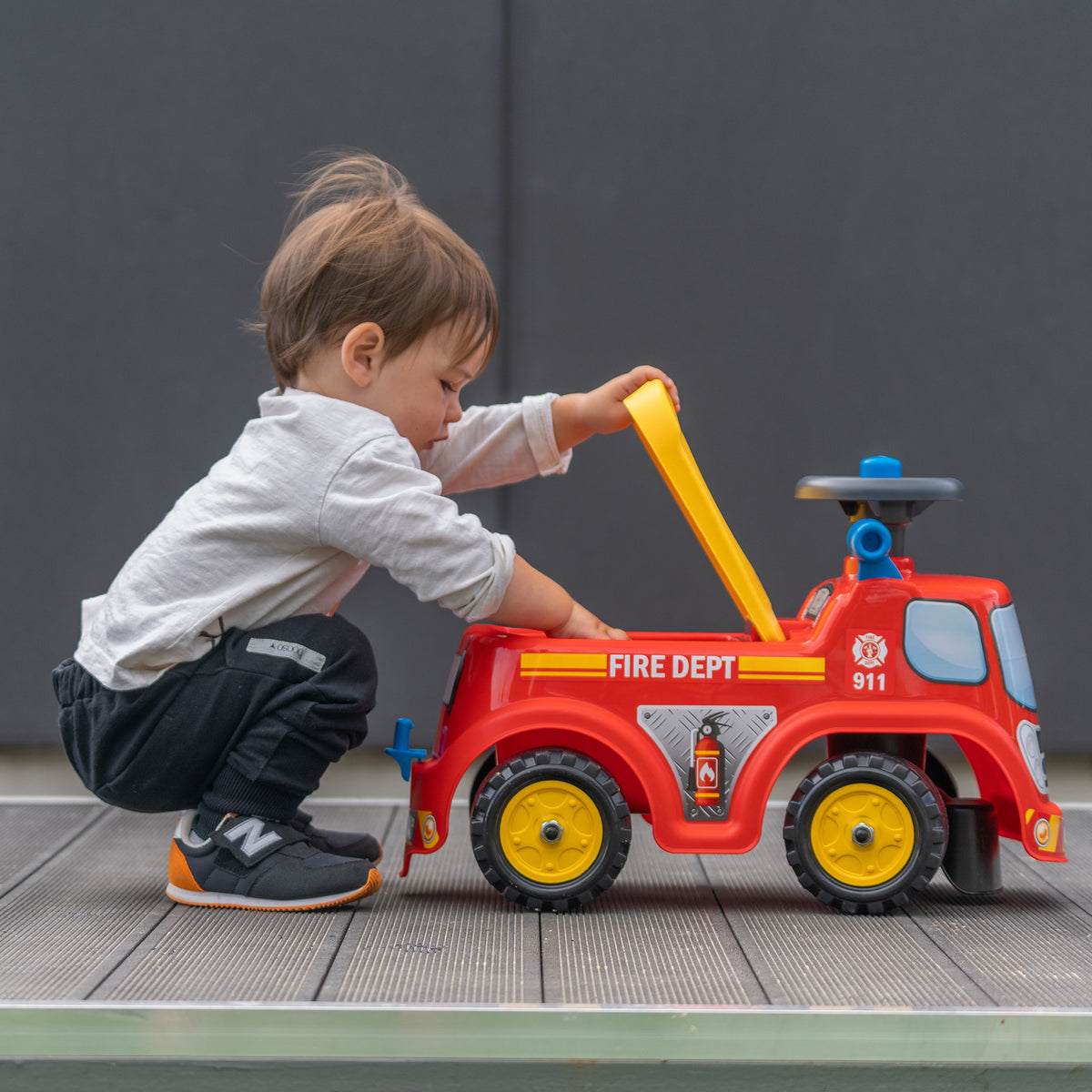 FALK fire truck ride-on – steering wheel with horn