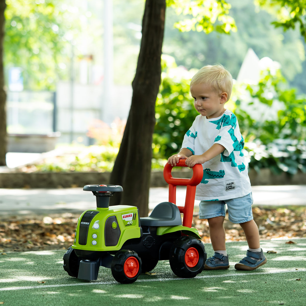 FALK Baby Claas traktors – skats no sāniem