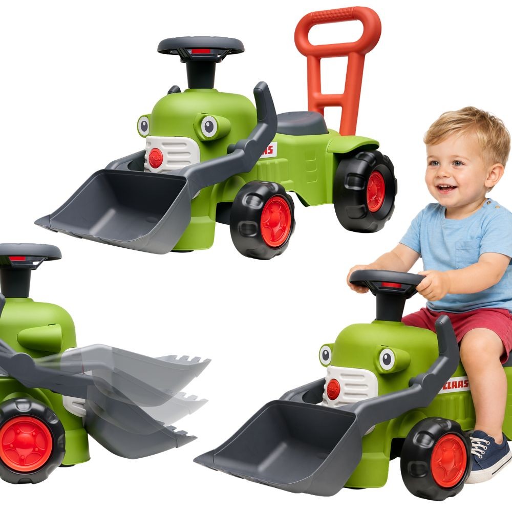 FALK Claas Vintage Baby traktors ar stumšanas rokturi