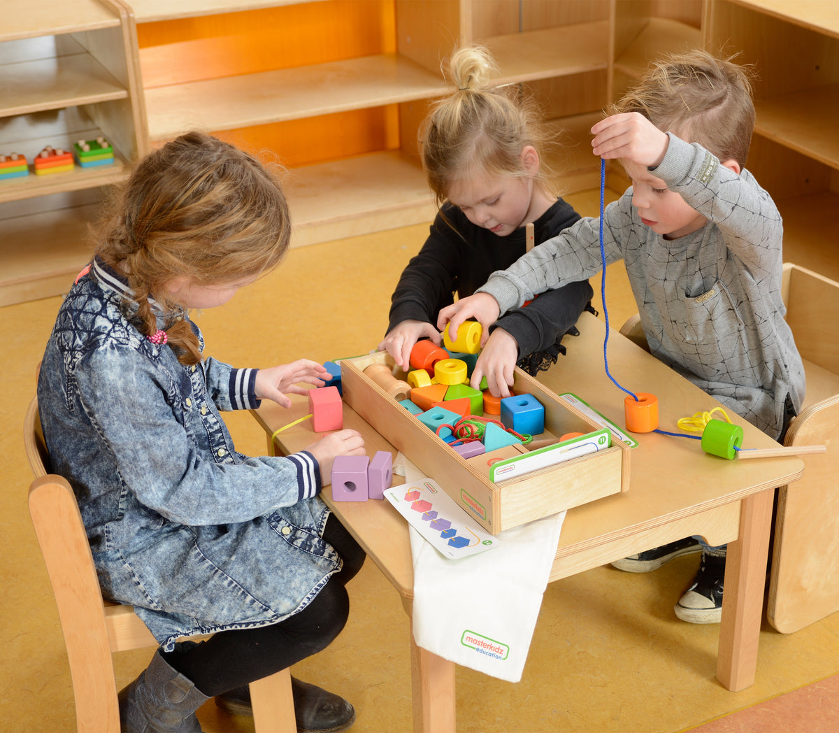 Bead sorting and lacing toy for kids aged 2 and up