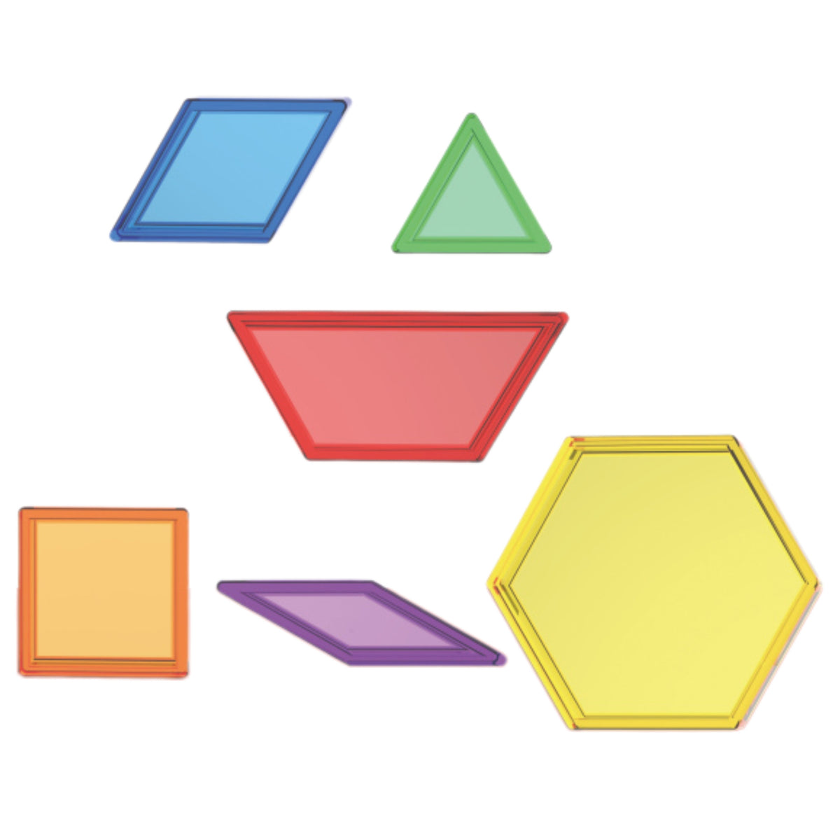 Hexagons, squares and triangles from the mosaic set