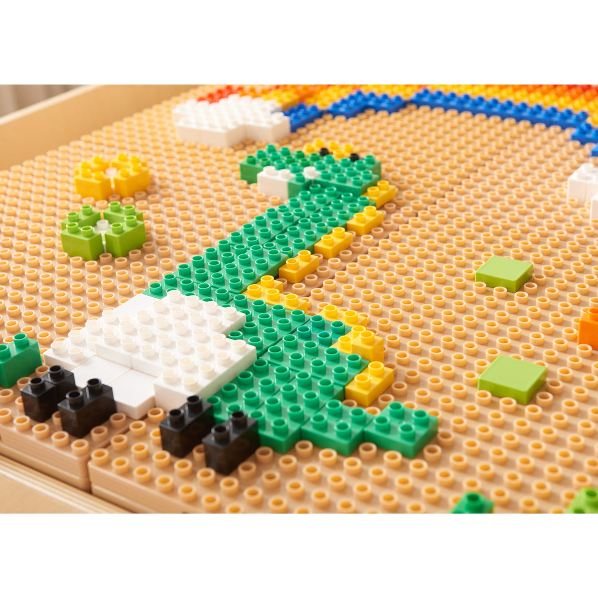 Colourful brick city built from the large set