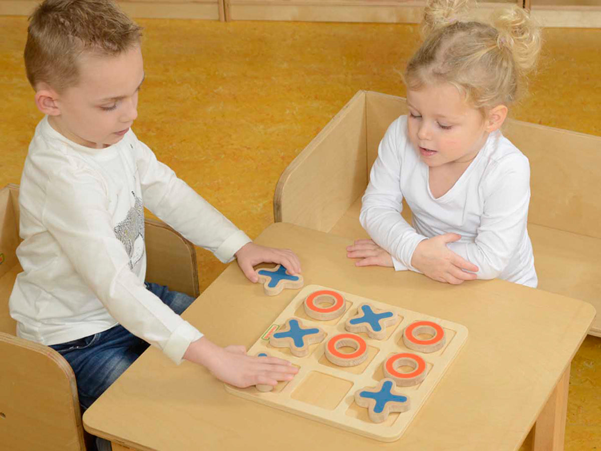 Masterkidz wooden tic-tac-toe – 3 × 3 wooden board