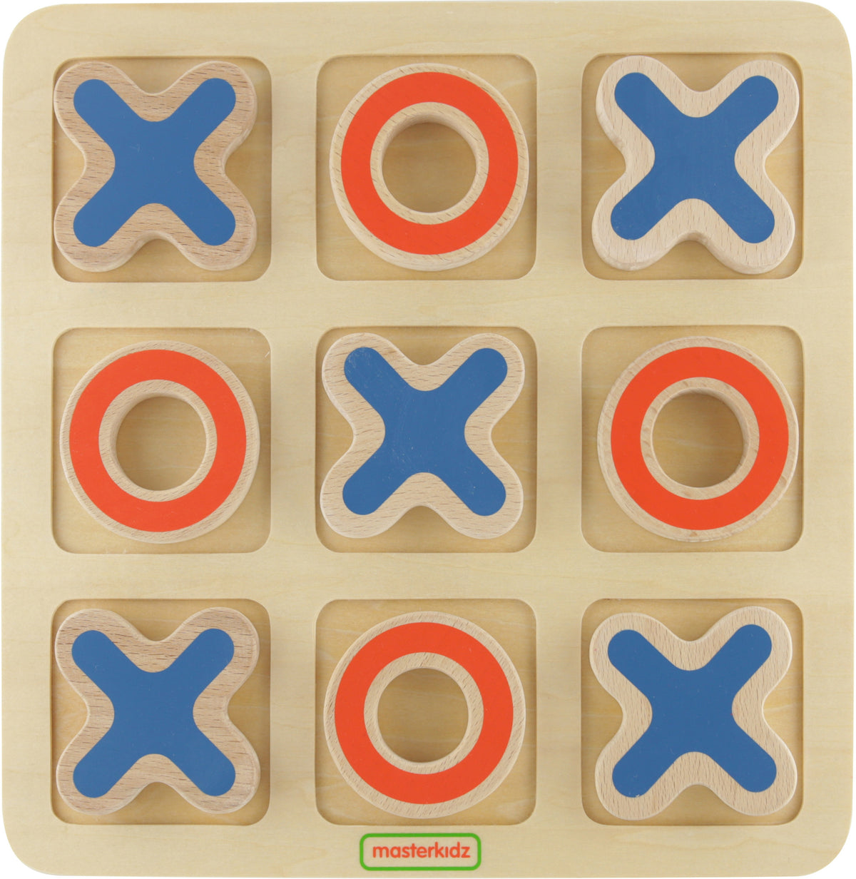Masterkidz wooden tic-tac-toe – game in progress