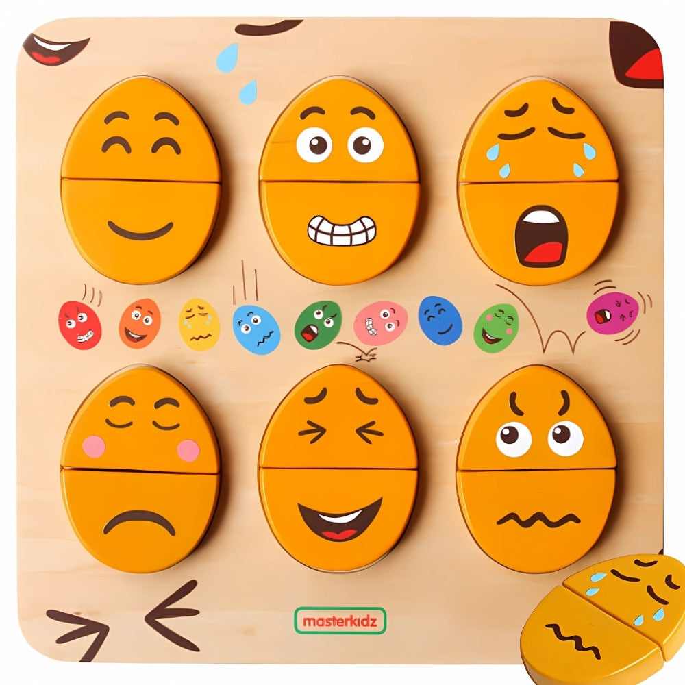 Masterkidz wooden emotion eggs board for Montessori play