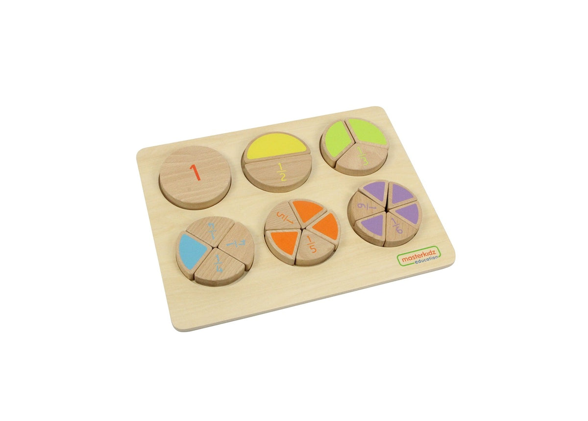 Masterkidz Wooden Fractions Math Puzzle for kids