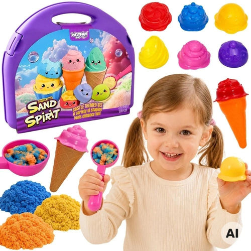 Woopie Kinetic Sand Ice Cream Parlour Case, 13 pcs