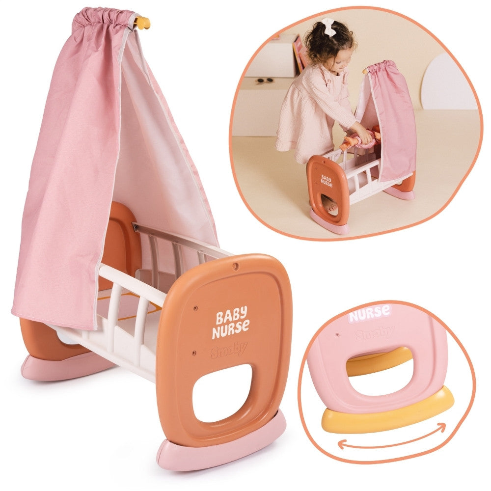 Smoby Baby Nurse doll cradle with fabric canopy