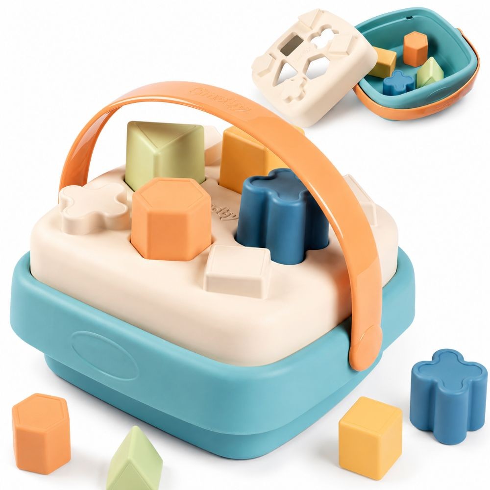 Smoby Little Green formu šķirotājs grozā no bioplastmasas