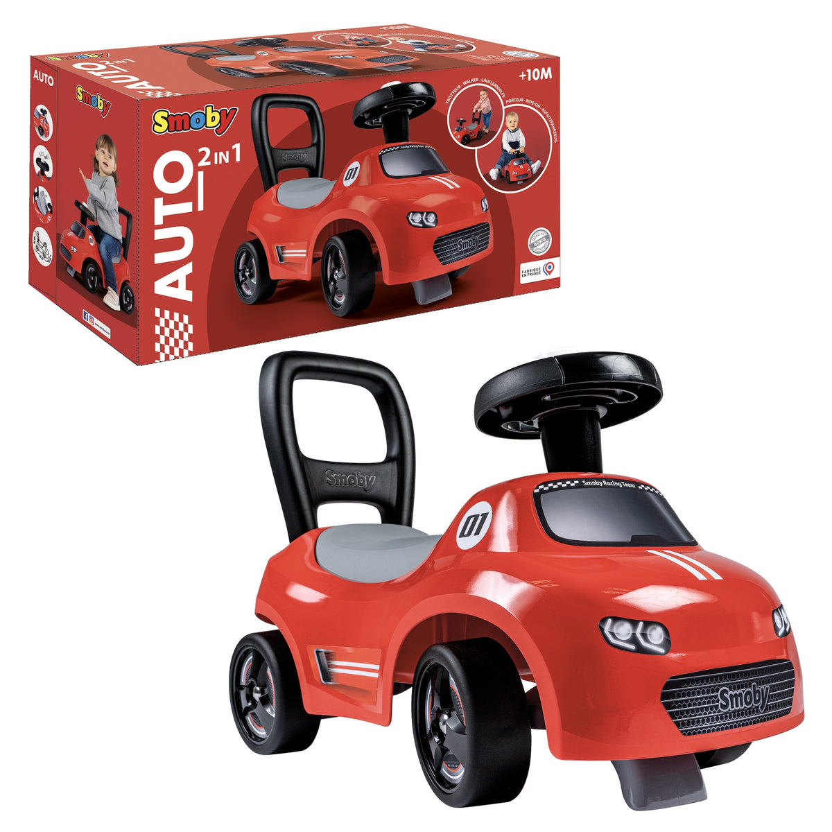 Smoby Red Ride-On Car with Horn for kids