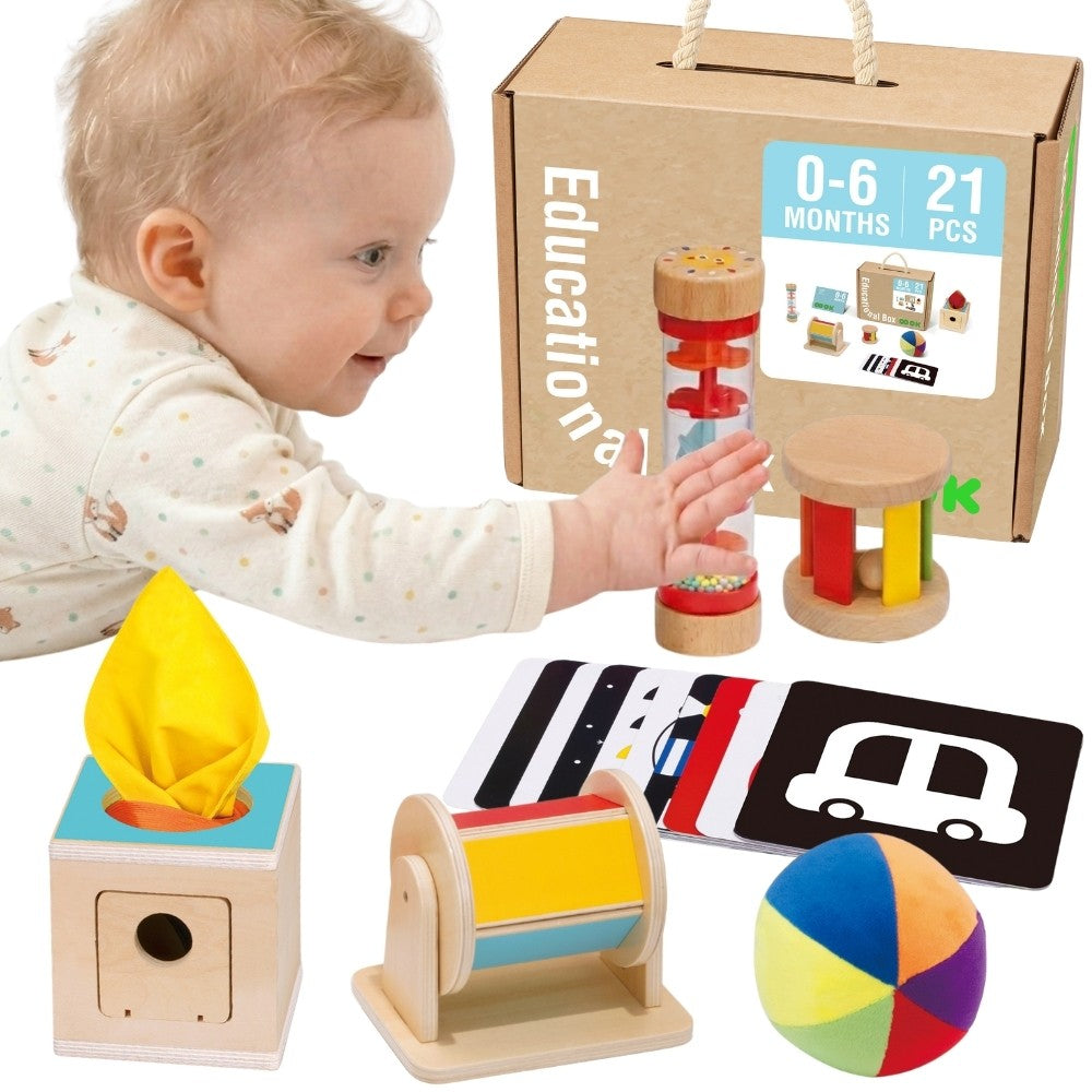 Tooky Toy Montessori sensorā kaste 6 vienā