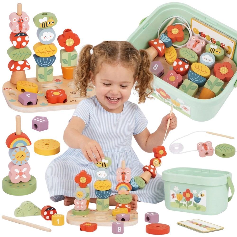Tooky Toy Magic Garden 5in1 wooden Montessori activity box