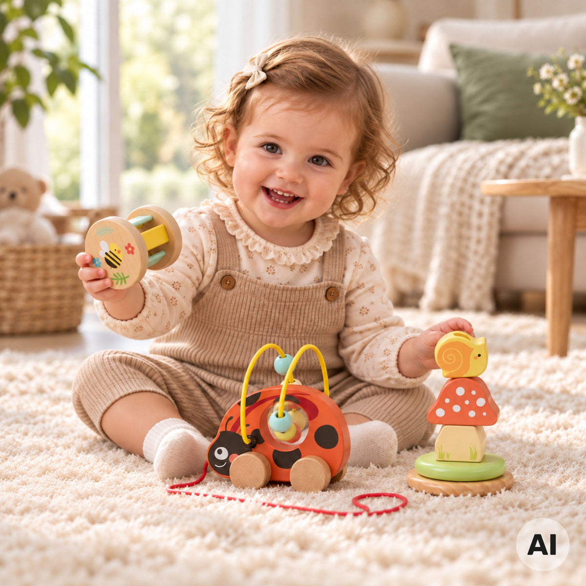 Tooky Toy ladybug set – ladybug with bead loops