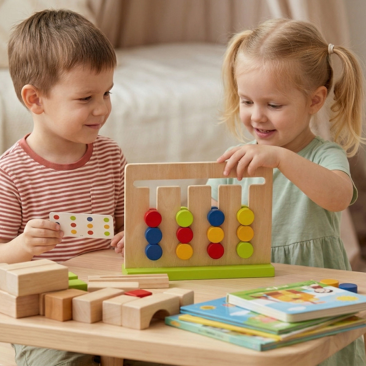 Tooky Toy colour race game – frame with sliding dots