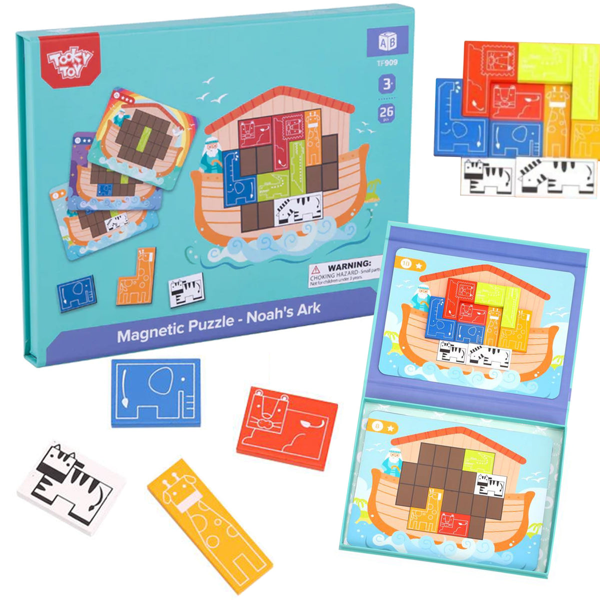 Tooky Toy Noasa šķirsts – magnētiskā loģikas puzle