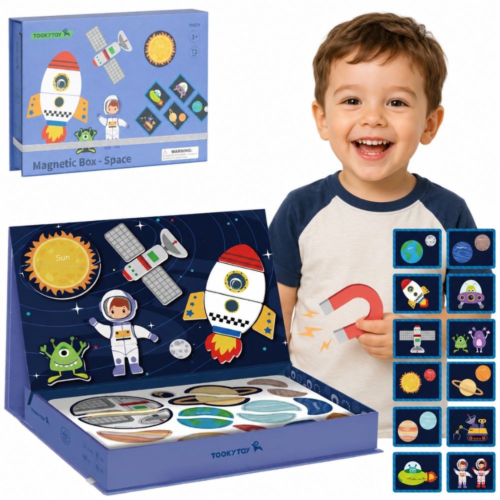 Tooky Toy magnetic space puzzle box, 72 pieces