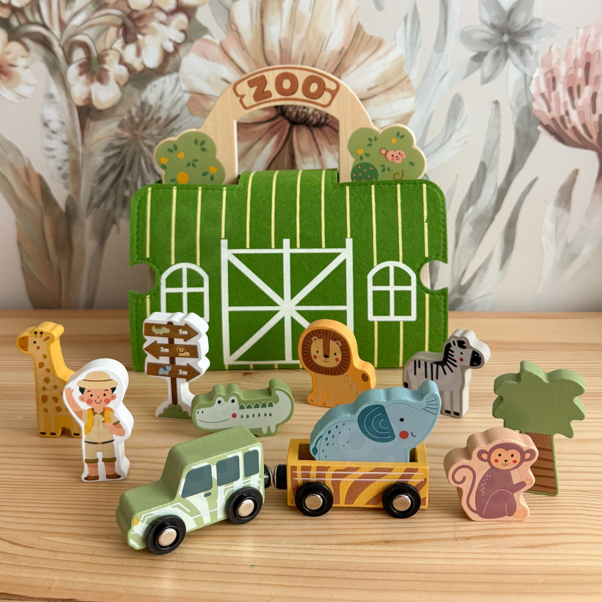 Tooky Toy Mini zoodārzs – dzīvnieki un darbinieks