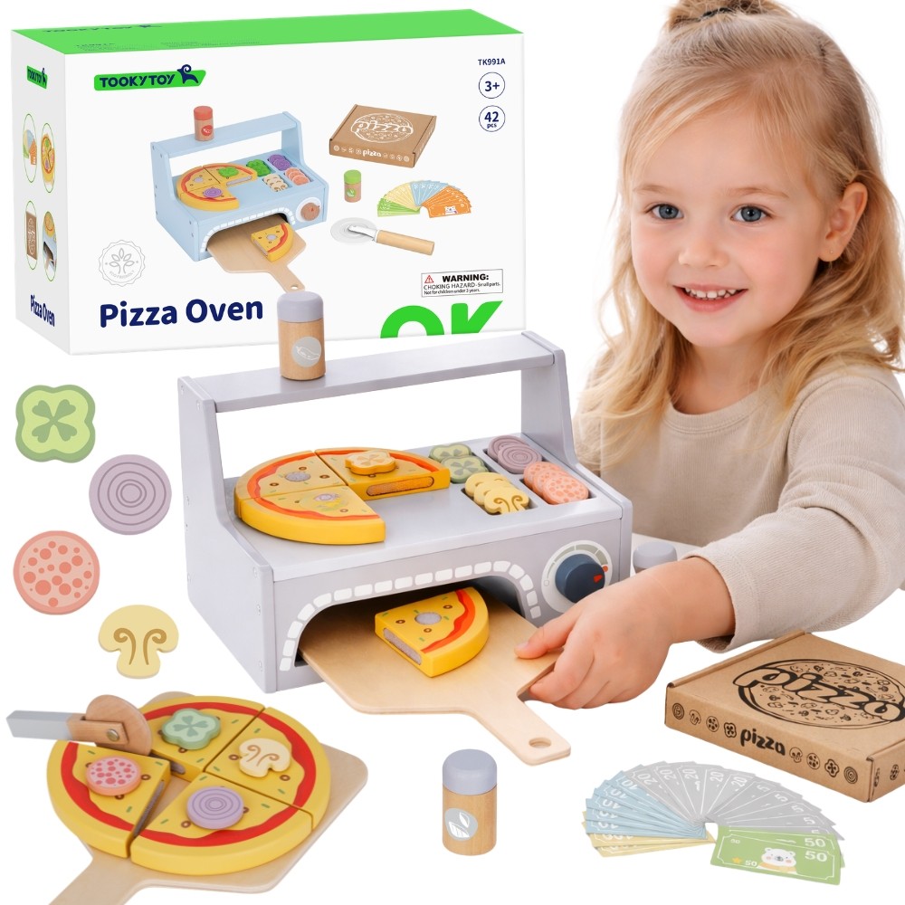 Tooky Toy koka picērijas krāsns ar piedevām un naudu
