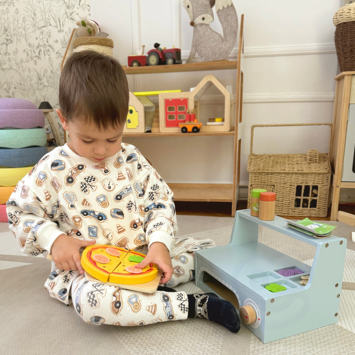 Tooky Toy koka picērija – picas gabali ar piedevām