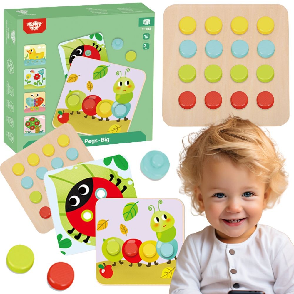 Tooky Toy My First Wooden Button Mosaic with Picture Boards