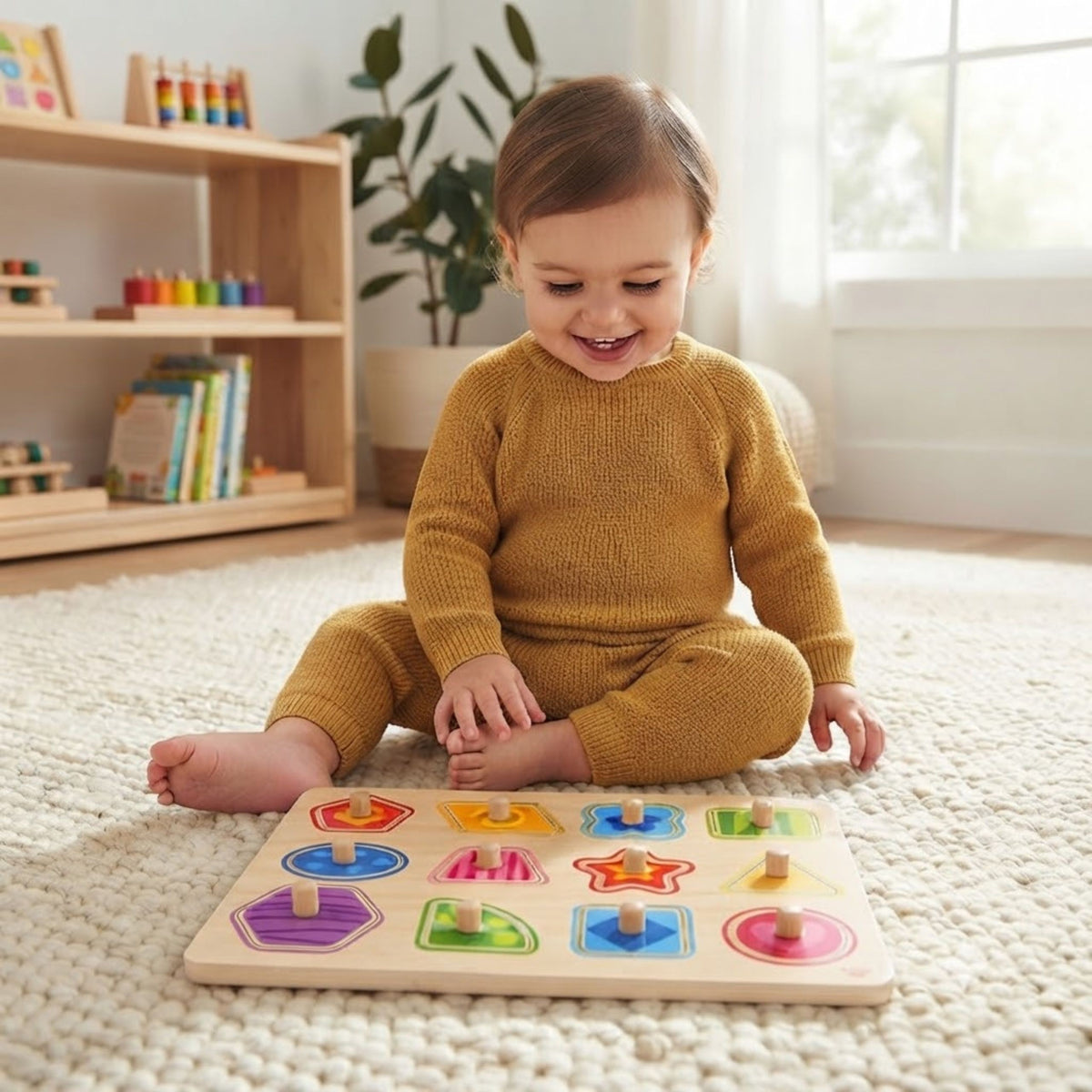 Tooky Toy shapes puzzle – board with holes