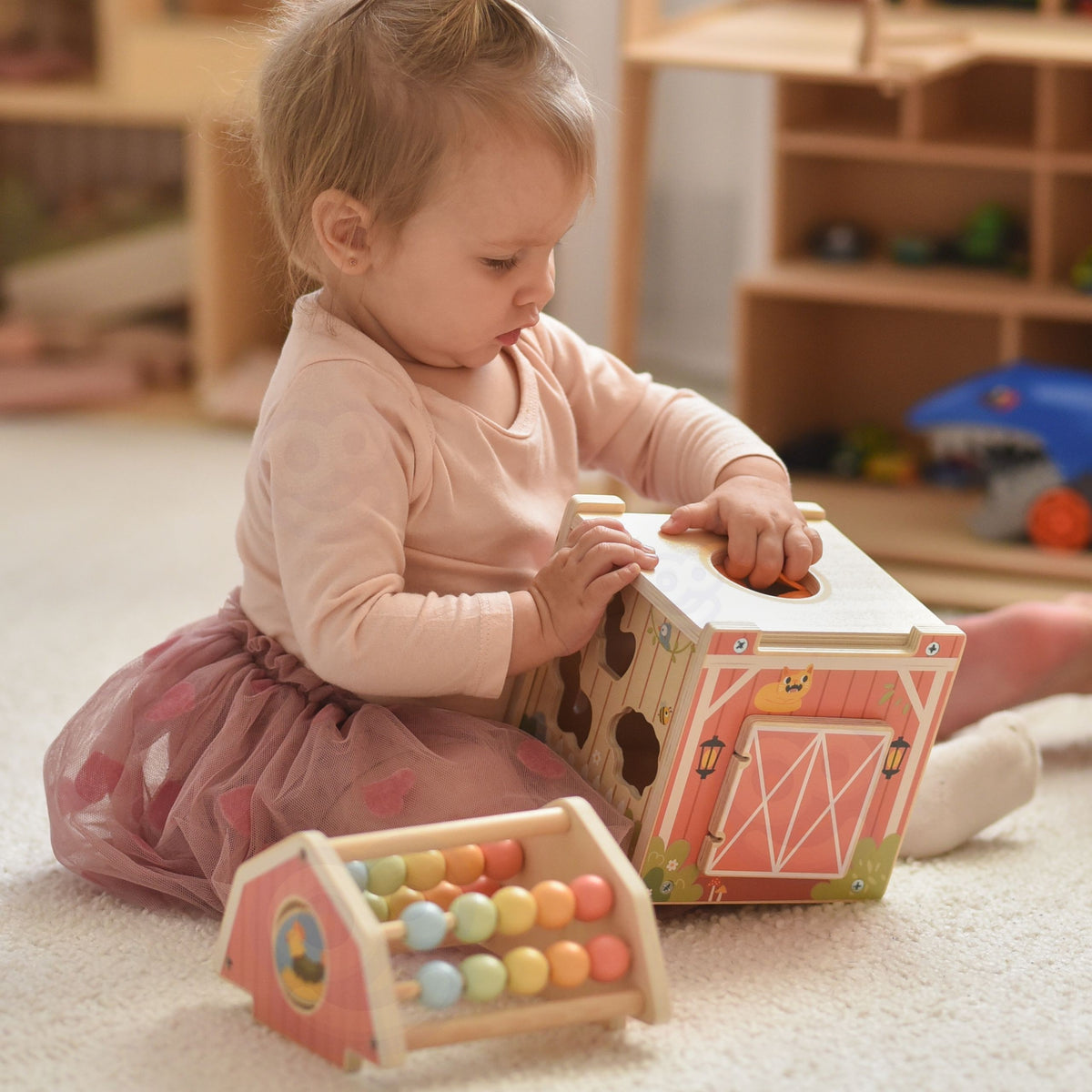 Tooky Toy fermas šķūnis – skaitīkļi uz jumta