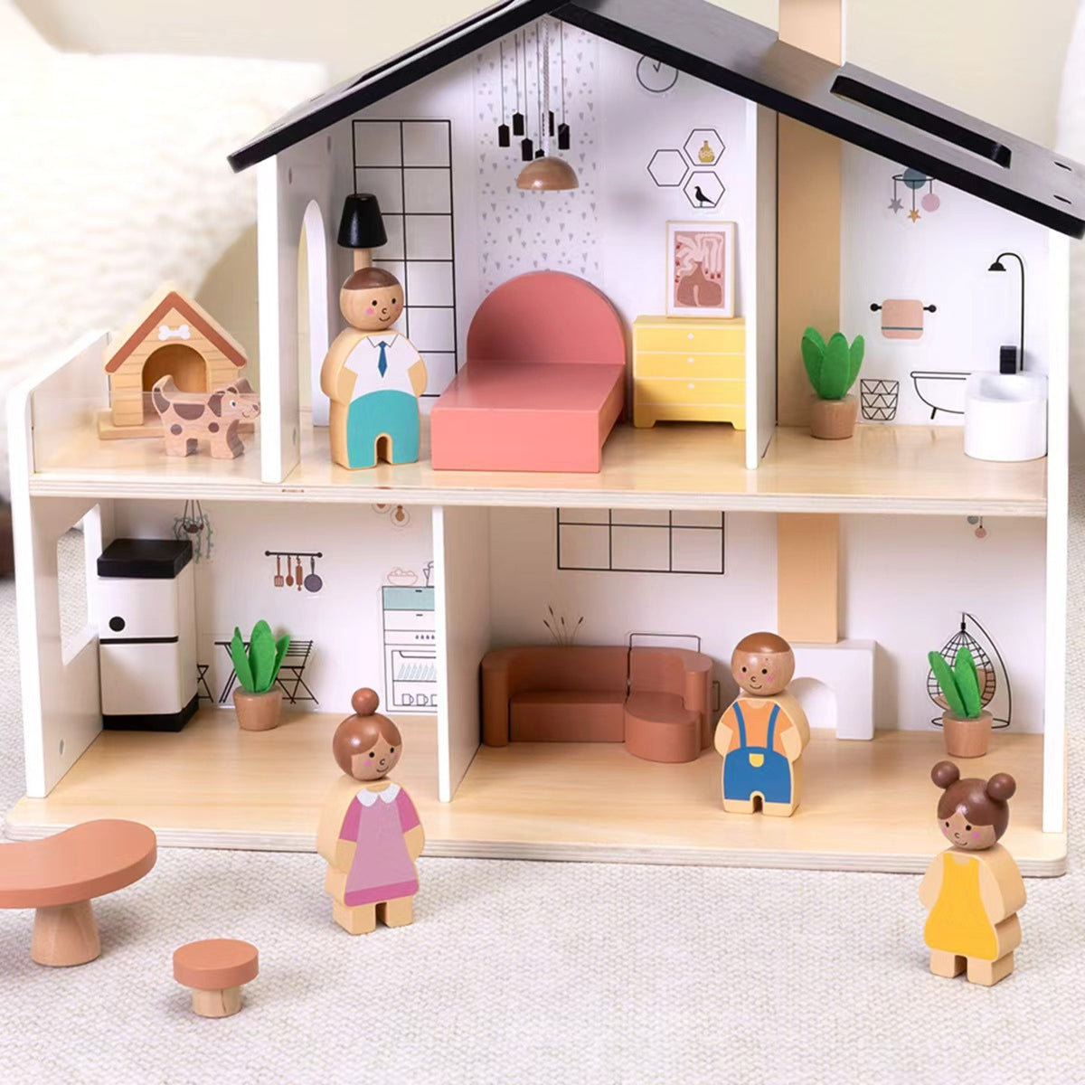 Dollhouse kitchenette and bathroom furniture