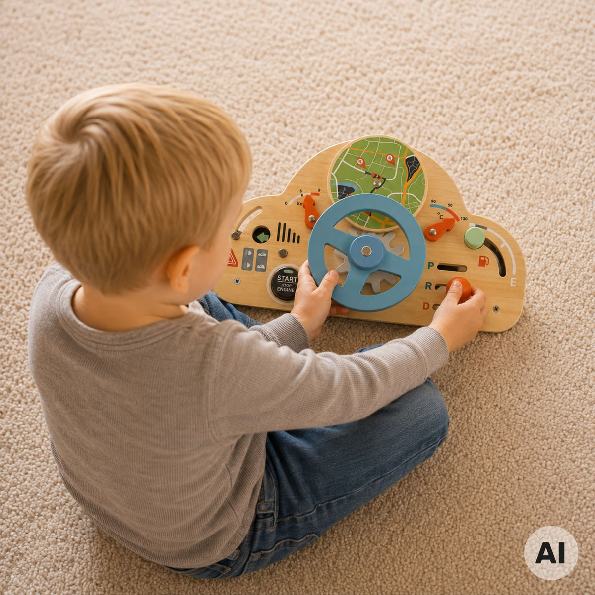 Tooky Toy koka auto panelis – grozāma stūre
