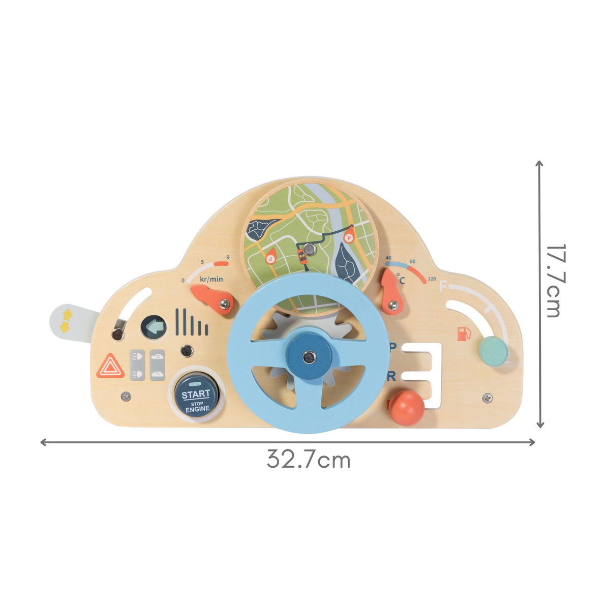 Tooky Toy koka auto panelis – krāsainas koka detaļas